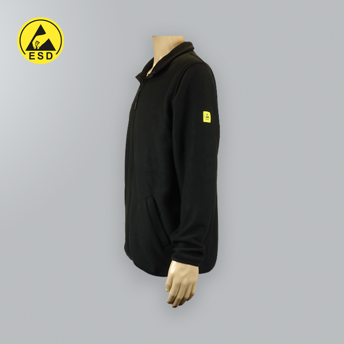 ESD Fleece Jacket BLACK (Full Zip) LOGO ON SLEEVE ESD Fleece Jacket BLACK (Full Zip) LOGO ON SLEEVE
